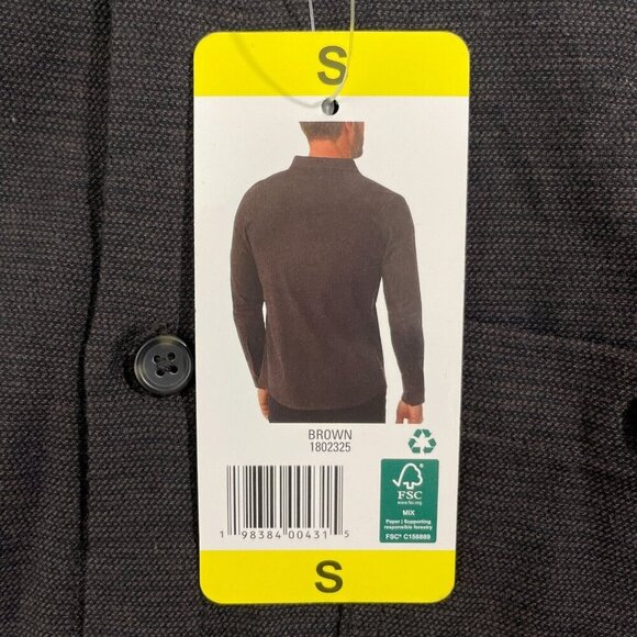 NEW 32 Degrees Heat Mens S Brown Long Sleeve Button-Up Shirt - Picture 7 of 9